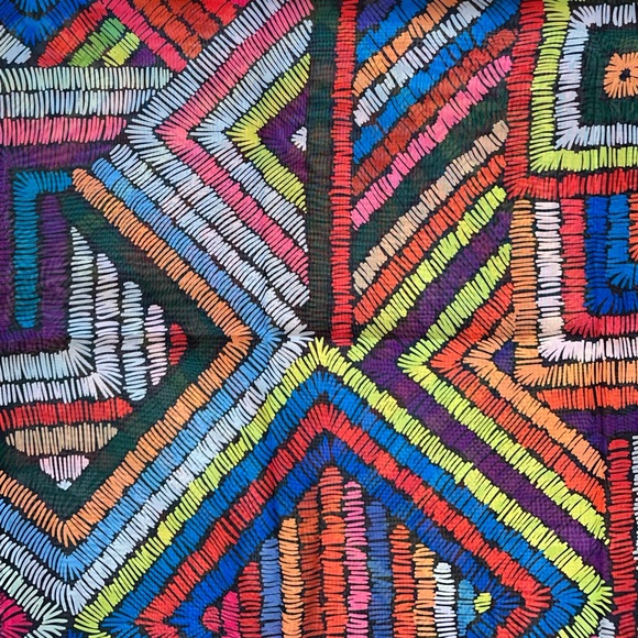 African Print, Chiffon Fabric - Rainbow "Kissi", ~2 Yards - Picture 2 of 4